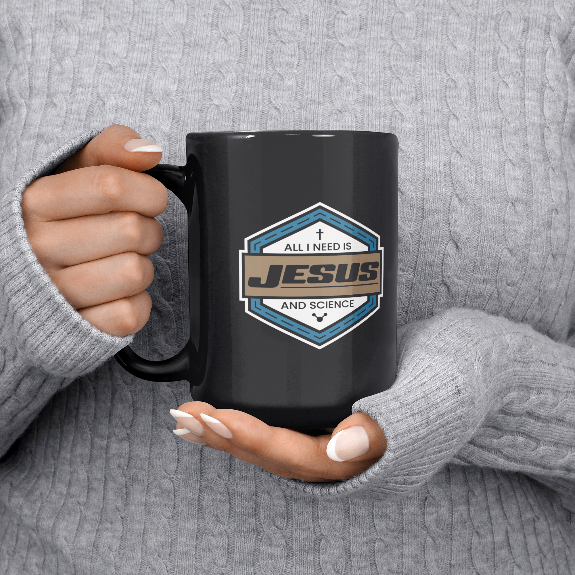 All_I_Need_is_Jesus_and_Science_Mug_Lifestyle_LH_Chest_Mockup.png