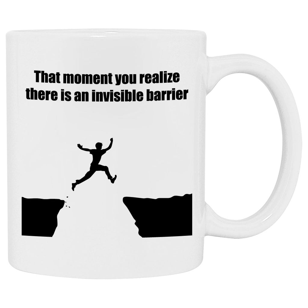 Funny gamer mug about hitting an invisible barrier