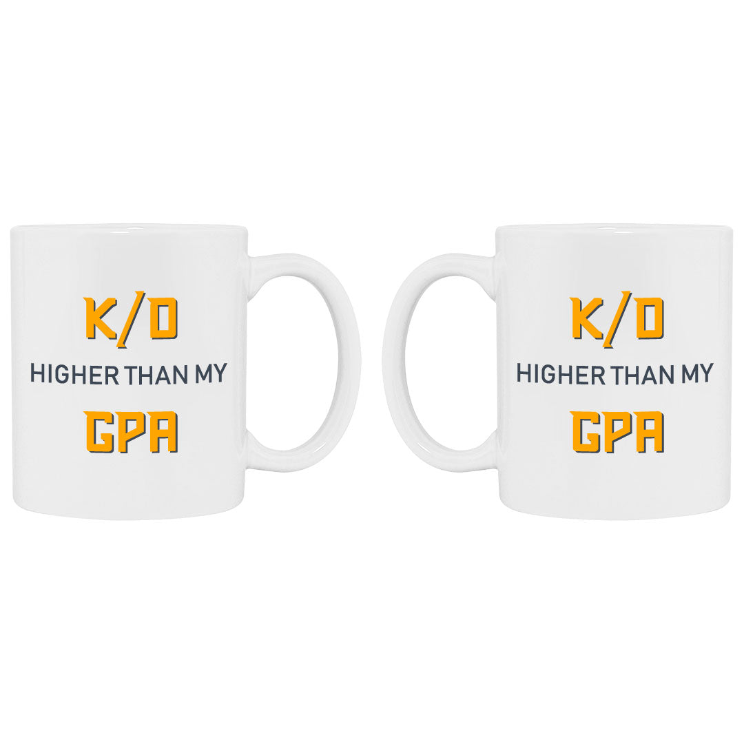 Gaming coffee cup that says kill death ratio higher than my gpa