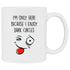 Funny coffee mug about having dark circles at work